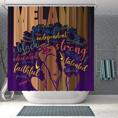BigProStore Cute Black Woman African American Shower Curtain Melanin Powerful Words Afro Women Black Girl Bathroom Decor Accessories BPS942 Small (165x180cm | 65x72in) Shower Curtain