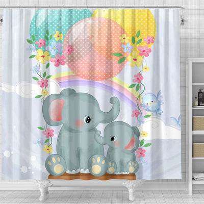 BigProStore Shower Curtains Elephant Cute Elephant Blanket Animal Lovers Bathroom Accessories Set Shower Curtain / Small (165x180cm | 65x72in) Shower Curtain