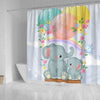 BigProStore Shower Curtains Elephant Cute Elephant Blanket Animal Lovers Bathroom Accessories Set Shower Curtain