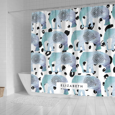 BigProStore Elephant Themed Shower Curtains Cute Elephant Home Bath Decor Shower Curtain
