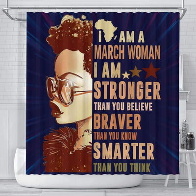 BigProStore Cute I Am A March Woman African American Shower Curtain African Bathroom Decor BPS035 Small (165x180cm | 65x72in) Shower Curtain