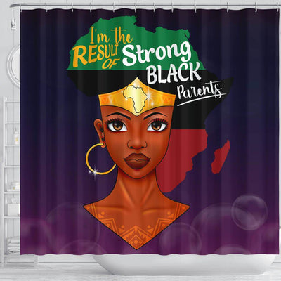 BigProStore Cute I'm The Result Of Strong Black Parents African American Themed Shower Curtains Afro Bathroom Decor BPS146 Shower Curtain