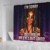 BigProStore Cute Melanin Girl I'm Sorry Did I Roll My Eyes Out Loud Shower Curtains African American Afro Bathroom Accessories BPS153 Small (165x180cm | 65x72in) Shower Curtain