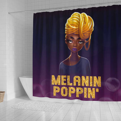 BigProStore Cute Melanin Poppin' Black Woman African American Inspired Shower Curtains African Bathroom Decor BPS163 Small (165x180cm | 65x72in) Shower Curtain