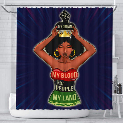 BigProStore Cute My Crown My Blood My People My Land Afro Lady Shower Curtains African American African Style Designs BPS173 Small (165x180cm | 65x72in) Shower Curtain