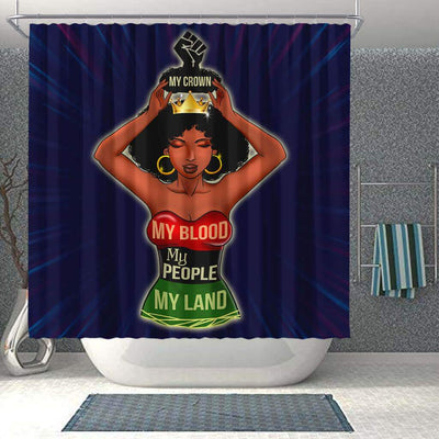 BigProStore Cute My Crown My Blood My People My Land Afro Lady Shower Curtains African American African Style Designs BPS173 Shower Curtain
