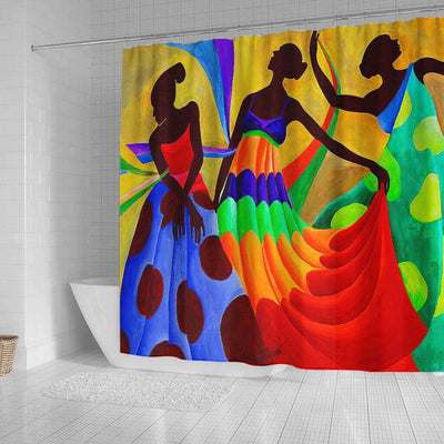 BigProStore Cute Natural Hair Shower Curtain Afro Woman Bathroom Decor Accessories BPS0152 Shower Curtain