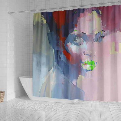 BigProStore Cute Natural Hair Shower Curtain Black Girl Bathroom Decor BPS0276 Shower Curtain