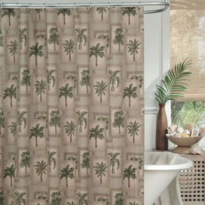 BigProStore Palm Print Shower Curtain Cute Palm Tree Polyester Shower Curtain Waterproof Bathroom Decor 3 Sizes Palm Tree Shower Curtain / Small (165x180cm | 65x72in) Palm Tree Shower Curtain
