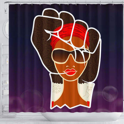 BigProStore Cute Pro Black Pride Afro Girl Shower Curtains African American Afrocentric Style Designs BPS197 Shower Curtain