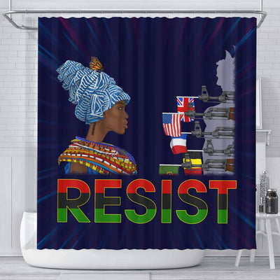 BigProStore Cute Resist Afro Girl Rise Afrocentric Shower Curtains African Bathroom Decor BPS203 Small (165x180cm | 65x72in) Shower Curtain