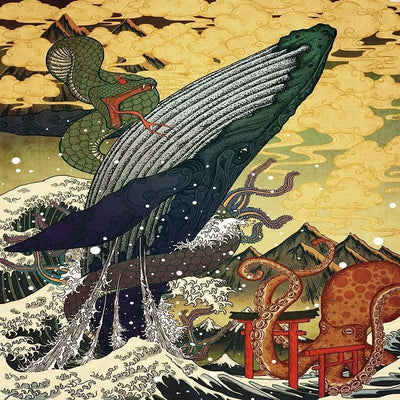 BigProStore Wonderful Tapestry Diving Whale Wall Hanging Decor Tarot Tapestry