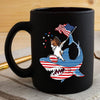 BigProStore Dabbing Papillon Rides Shark Coffee Mug Father's Day Mother's Day Independence Day Gift Idea BPS002 Black / 11oz Coffee Mug