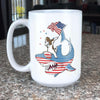BigProStore Dabbing Springer Rides Shark Coffee Mug Father's Day Mother's Day Independence Day Gift Idea BPS189 White / 15oz Coffee Mug