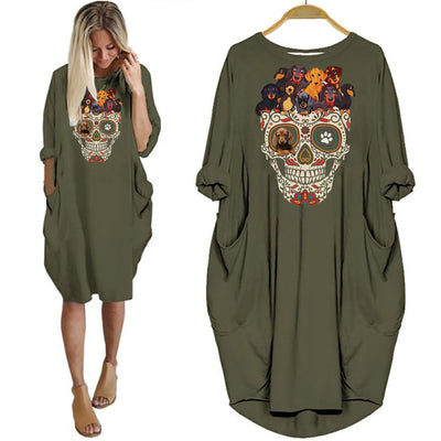 Dachshund Lover Skull Style Women Dress Halloween Gift