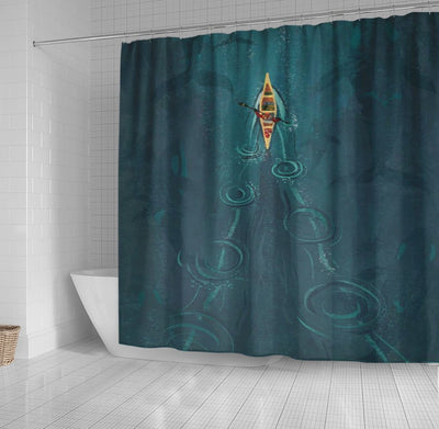 BigProStore Fishing Shower Curtain Decor Death Rides A Pale Bathroom Decor Fishing Shower Curtain