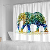 BigProStore Elephant Shower Curtain Sets Design 36 Mosaic Elephant Bathroom Wall Decor Ideas Shower Curtain
