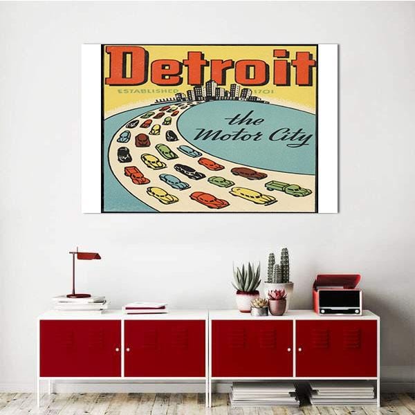 Detroit Map Canvas Art – Motor City Refinish