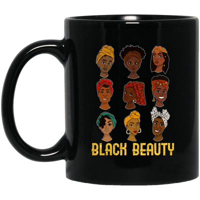 BigProStore Black Beauty African Coffee Mug Cup Design For Melanin Women Afro Girl BM11OZ 11 oz. Black Mug / Black / One Size Coffee Mug