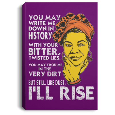 BigProStore African American Canvas Painting But Still Like Dust I'll Rise Canvas Black Art Living Room Decor CANPO75 Portrait Canvas .75in Frame / Purple / 8" x 12" Apparel