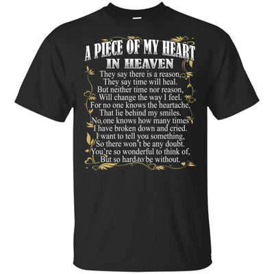 BigProStore A Piece Of My Heart In Heaven T-Shirt Memory Of Dad Father's Day Gifts G200 Gildan Ultra Cotton T-Shirt / Black / S T-shirt
