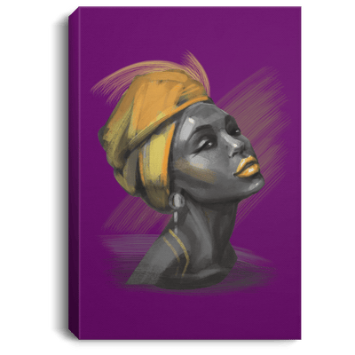 BigProStore African American Framed Wall Art Beautiful Melanin Woman Afrocentric Living Room Decor CANPO75 Portrait Canvas .75in Frame / Purple / 8" x 12" Apparel