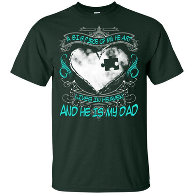 BigProStore A Big Piece Of My Heart Lives In Heaven Is My Dad Father's Day T-Shirt G200 Gildan Ultra Cotton T-Shirt / Forest / S T-shirt