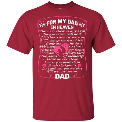 BigProStore For My Dad In Heaven I Love You Daddy T-Shirt Father's Day Gift Idea G200 Gildan Ultra Cotton T-Shirt / Cardinal / S T-shirt