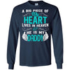 BigProStore A Big Piece Of My Heart Is Daddy In Heaven Missing Dad Quotes T-Shirt G240 Gildan LS Ultra Cotton T-Shirt / Navy / S T-shirt