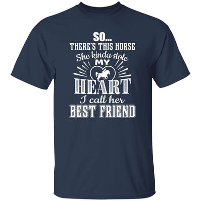 BigProStore Horse Lover Shirt My Horse My Best Friend Horse Girl T-Shirt Navy / S T-Shirts
