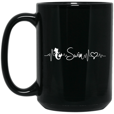 Mermaid Swim Heartbeat Coffee Mug Unique Gift For Girls
