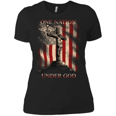 One Nation Under God American Flag Nurse Shirt Nursing Fashoion Design