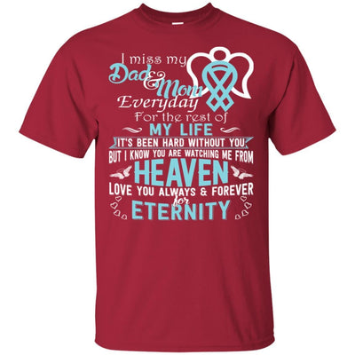 BigProStore I Miss My Dad And Mom In Haven Everyday T-Shirt Father's Day Gift Idea G200 Gildan Ultra Cotton T-Shirt / Cardinal / S T-shirt
