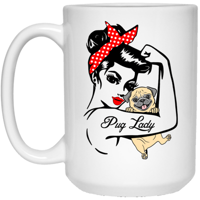 BigProStore Pug Lady Mug Cool Gifts For Women Love Puggy Puppies 21504 15 oz. White Mug / White / One Size Coffee Mug