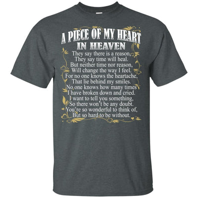 BigProStore A Piece Of My Heart In Heaven T-Shirt Memory Of Dad Father's Day Gifts G200 Gildan Ultra Cotton T-Shirt / Dark Heather / S T-shirt