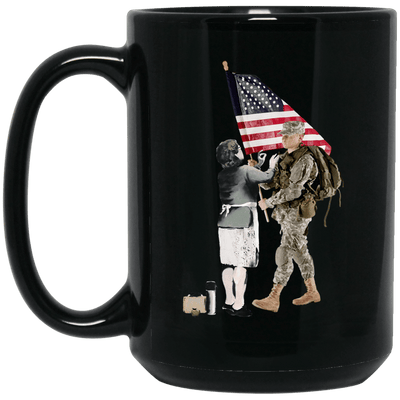BigProStore Veteran Coffee Mug Veteran Mom Funny Mug Gift For Womens Veterans Day Gifts BM15OZ 15 oz. Black Mug / Black / One Size Coffee Mug
