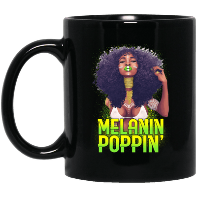 BigProStore Melanin Poppin Mug Afro Girl Rock African Coffee Cup For Black Women BM11OZ 11 oz. Black Mug / Black / One Size Coffee Mug
