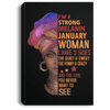 BigProStore African American Canvas Painting I Am A Strong Melanin January Woman Afro Girl Canvas Black Art Living Room Decor CANPO75 Portrait Canvas .75in Frame / Black / 8" x 12" Apparel