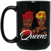 BigProStore Queens Mug Design Melanin Women Afro Girl African American Pro Black BM15OZ 15 oz. Black Mug / Black / One Size Coffee Mug