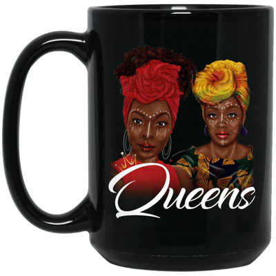BigProStore Queens Mug Design Melanin Women Afro Girl African American Pro Black BM15OZ 15 oz. Black Mug / Black / One Size Coffee Mug