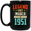 Legend Born March 1951 Coffee Mug 68th Birthday Gifts