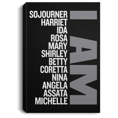 BigProStore African American Canvas Wall Art I Am Sojourner Harriet Ida Rosa Mary Shirley Afrocentric Living Room Decor CANPO75 Portrait Canvas .75in Frame / Black / 8" x 12" Apparel