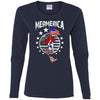 BigProStore Mermerica Mermaid T-shirt G540L Gildan Ladies' Cotton LS T-Shirt / Navy / S T-shirt