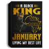 BigProStore African American Canvas Art A Black King Was Born In January Birthday Canvas Black Art Living Room Decor CANPO15 Deluxe Portrait Canvas 1.5in Frame / Black / 8" x 12" Apparel