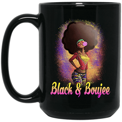 BigProStore Black And Boujee Mug African Coffee Cup Pro Melanin Poppin Afro Girl BM15OZ 15 oz. Black Mug / Black / One Size Coffee Mug