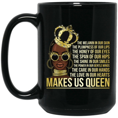 BigProStore The Love In Our Hearts Makes Us Queen Mug African American Coffee Cup BM15OZ 15 oz. Black Mug / Black / One Size Coffee Mug