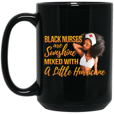 BigProStore Black Nurses Are Sunshine Mixed With Little Hurricane Afro Coffee Mug BM15OZ 15 oz. Black Mug / Black / One Size Coffee Mug