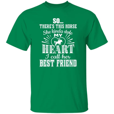 BigProStore Horse Lover Shirt My Horse My Best Friend Horse Girl T-Shirt Turf Green / S T-Shirts