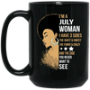 BigProStore I'm July Woman Brithday Coffee Mug For African American Afro Girl Rock BM15OZ 15 oz. Black Mug / Black / One Size Coffee Mug