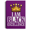 BigProStore African American Canvas Wall Art I Am Black Excellence Afrocentric Living Room Decor CANPO75 Portrait Canvas .75in Frame / Purple / 8" x 12" Apparel